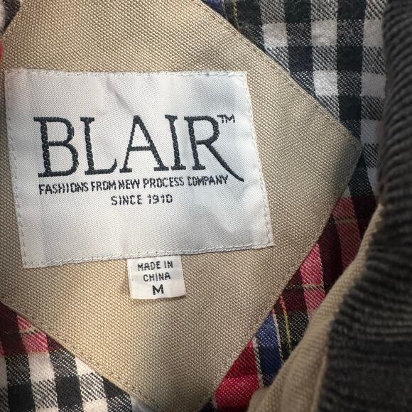 Blair Tan Twill and Corduroy Barn Jacket with Plaid Lining Size Medium - Picture 4 of 8